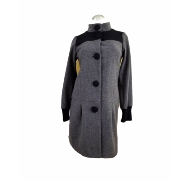 Lux Jackets & Blazers - Lux S Black Gray Coat Wool Blend Vintage Inspired
